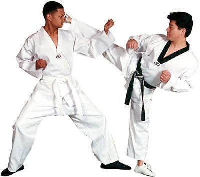 Tae Kwon Do V-Neck Uniform Gi With White Belt 3 Tae Kwon Do V-Neck Uniform Gi With White Belt
