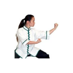 Kung Fu Gi Top Uniform Shirt Youth Adult Size White Black With Green Or Red Trim 9 Kung Fu Gi Top Uniform Shirt Youth Adult Size White Black With Green Or Red Trim -Sedrocsports Shop 1 1fba61e6 c631 4808 b174 5ee9bce61c4a