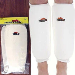 Tiger Claw White Cloth Sparring Shin Guards