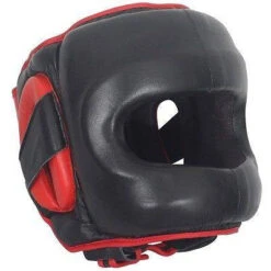 Ringside Deluxe Face Saver Boxing Headgear - Black / Red