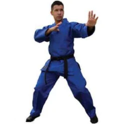 Tae Kwon Do Lightweight V-neck Uniform Gi Child Youth Adult TKD - Blue