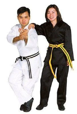 Medium Weight Student Karate Uniform Gi W/ White Belt Child Adult Size Black TKD 3 Medium Weight Student Karate Uniform Gi W/ White Belt Child Adult Size Black TKD