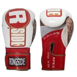 Ringside Apex Flash Sparring Gloves - White / Red / Gold