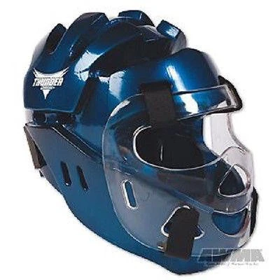 ProForce Karate Head Gear Taekwondo Sparring Head Guard W/ Face Shield - Blue 3 ProForce Karate Head Gear Taekwondo Sparring Head Guard W/ Face Shield - Blue