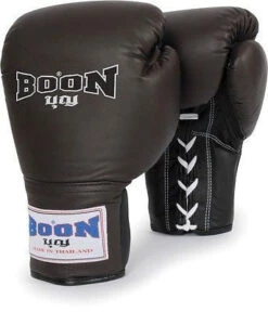 Boon Sports Leather Lace Muay Thai Training Gloves