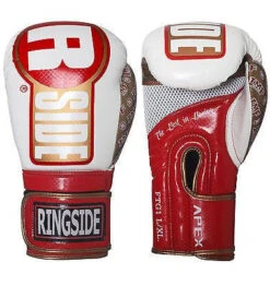 Ringside Boxing Apex Fitness Bag Gloves - White / Red / Gold
