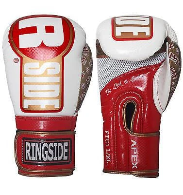 Ringside Boxing Apex Fitness Bag Gloves - White / Red / Gold 3 Ringside Boxing Apex Fitness Bag Gloves - White / Red / Gold