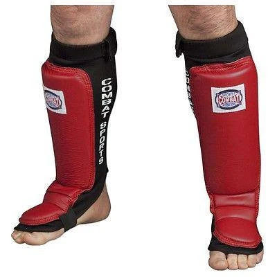 Combat Sports MMA Training Sparring Shin Guards - Red 3 Combat Sports MMA Training Sparring Shin Guards - Red